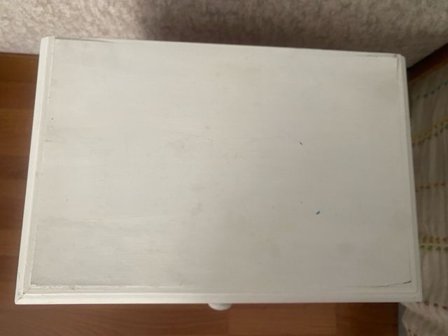 Mesita noche vintage blanca - 2 cajones