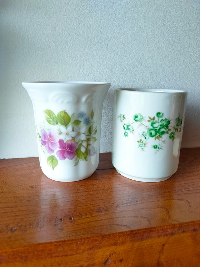 2 vasos tocador porcelana Dominicas Leioa