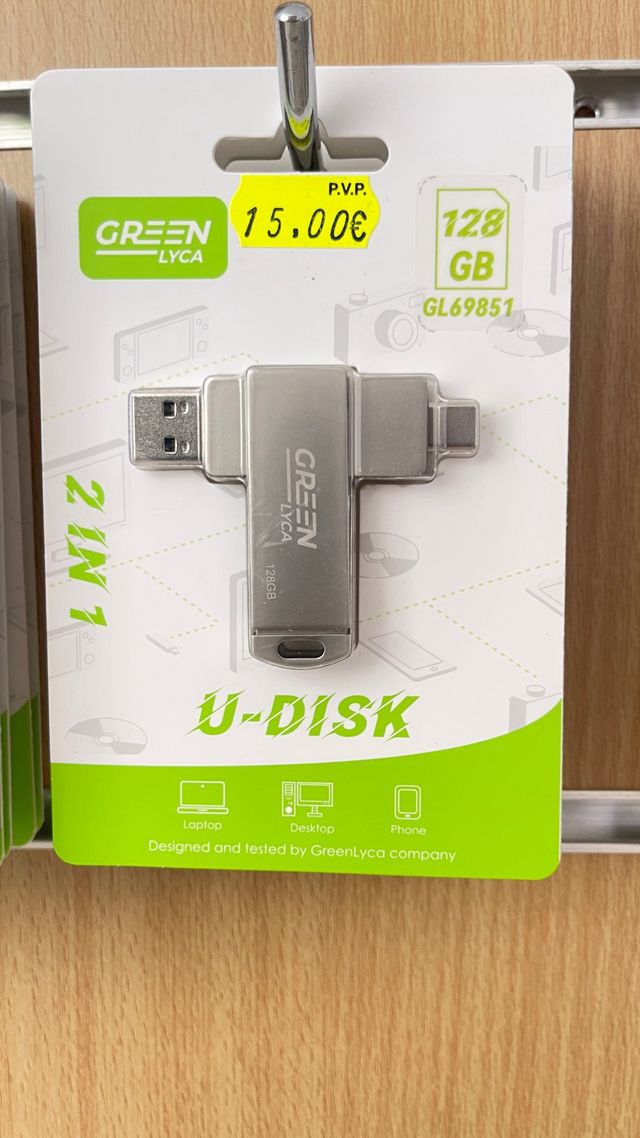 Pendrive GreenLyca USB 2 en 1 - 128GB
