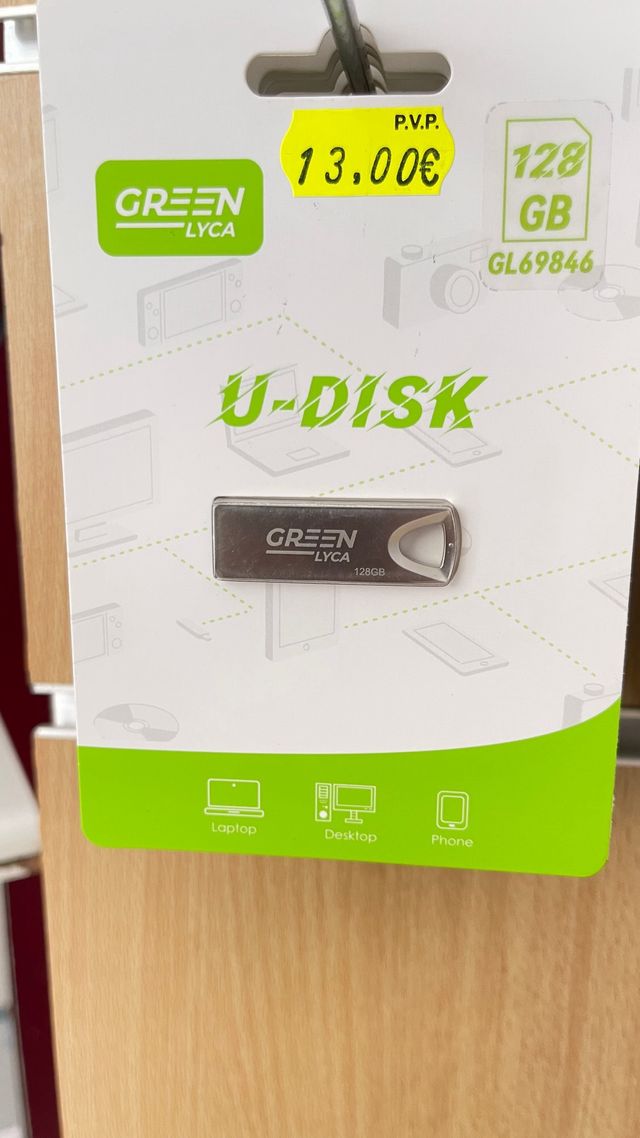 Pendrive Green Lyca 128GB USB