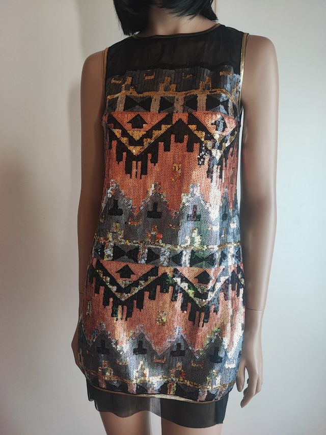 VESTIDO Denny Rose lentejuelas dorado