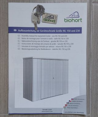 Armario jardín Biohort metálico gris