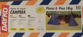 Tienda campaña Dayko con avance + 2 sacos dormir