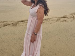 Vestido rosa largo boho