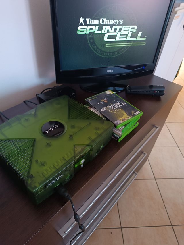 Xbox Verde Trasparente + 4 Controller