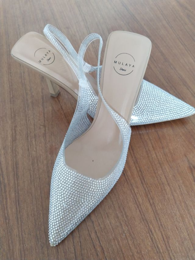 Zapatos Mulaya Plata Brillantes