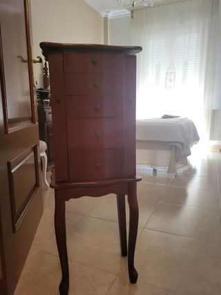 Joyero madera 5 cajones de pie