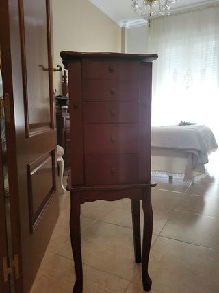 Joyero madera 5 cajones de pie