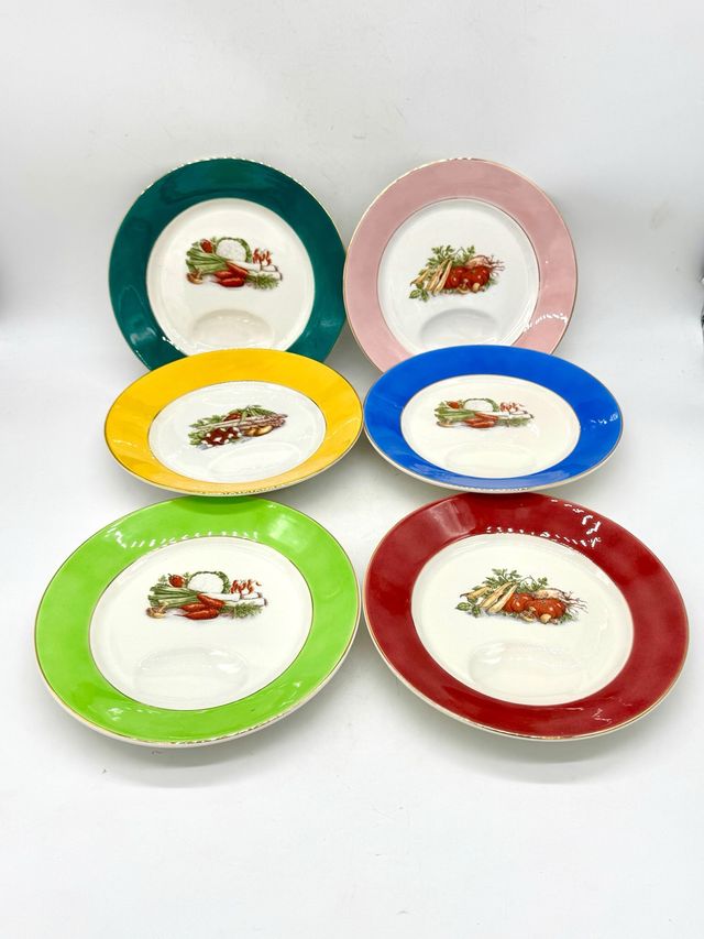 Set 6 piatti pinzimonio Imola bordo oro