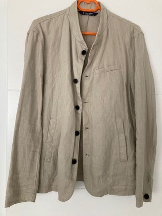 Blazer lino beige Zara hombre