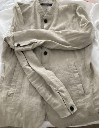 Blazer lino beige Zara hombre
