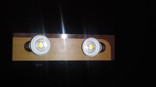 Lampara techo 2 focos - metal, madera