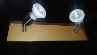 Lampara techo 2 focos - metal, madera