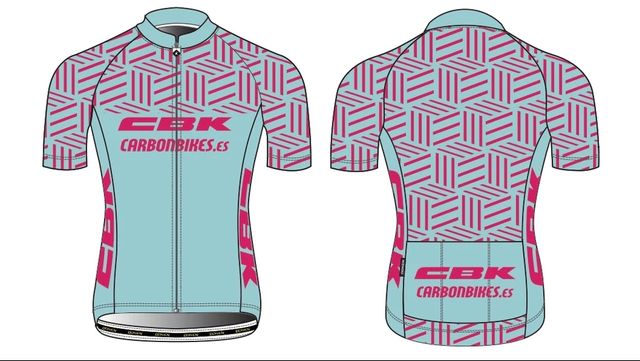 Conjunto ciclismo CBK celeste-rosa Talla M