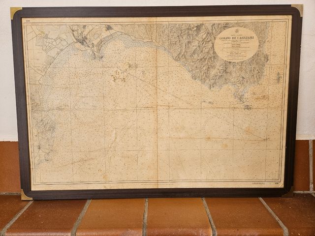 2 Mapas Náuticos Antiguos enmarcados