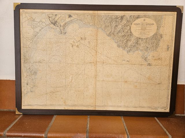 2 Mapas Náuticos Antiguos enmarcados