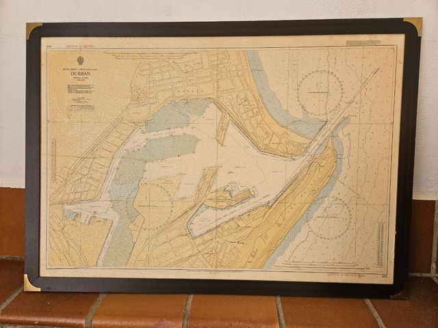 2 Mapas Náuticos Antiguos enmarcados