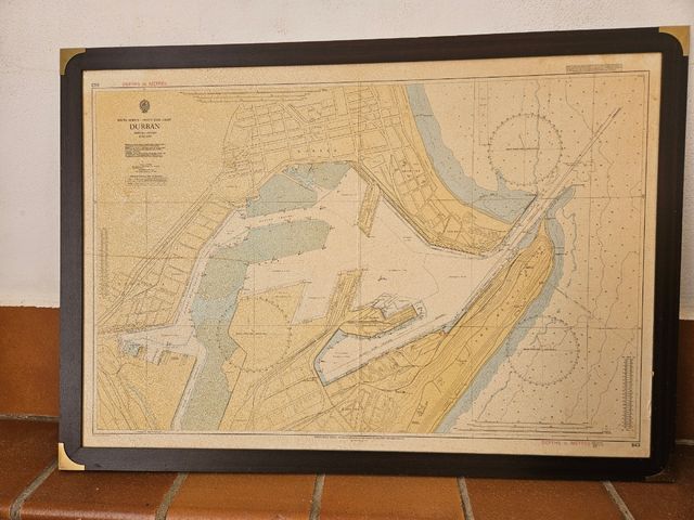 2 Mapas Náuticos Antiguos enmarcados