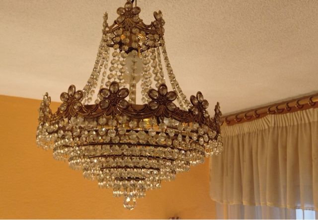 Lampara Cristal Swarovski Dorada