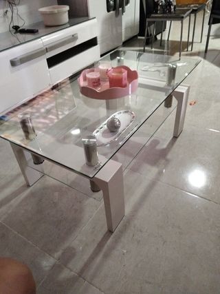 Mesa centro cristal blanco