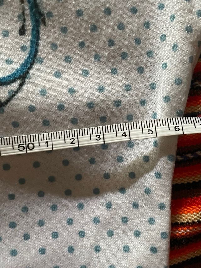 Camiseta blanca lunares azules - Talla grande