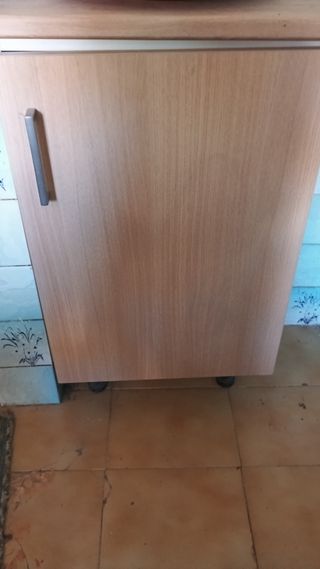 Alacenas de madera color beige