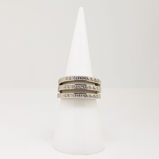 Anillo oro blanco 18k diamantes