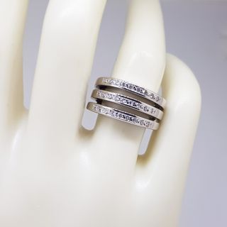 Anillo oro blanco 18k diamantes