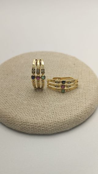 Pendientes oro 18k multicolor