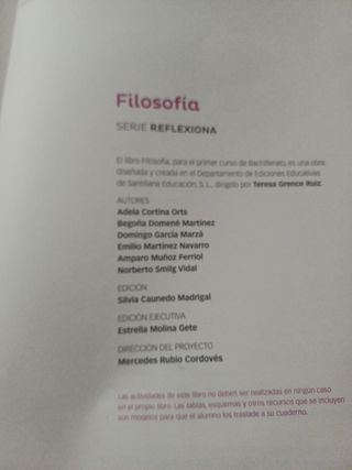 FILOSOFIA SERIE REFLEXIONA 1 BTO SABER HACER