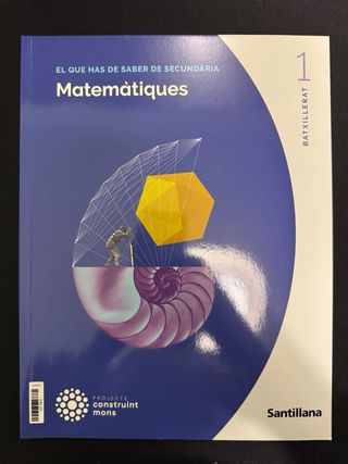 Libro Matemáticas 1 Batxillerato + Libreta Repaso