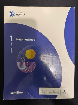 Libro Matemáticas 1 Batxillerato + Libreta Repaso