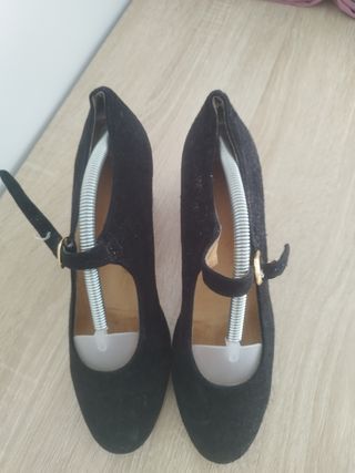 Zapatos Flamenco Negro Terciopelo