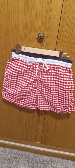 Bañador hombre rojo y blanco