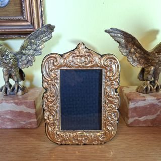 Cornice Portafoto Argento 925+Oro anni70 foto 9x13