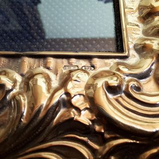 Cornice Portafoto Argento 925+Oro anni70 foto 9x13