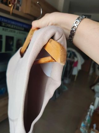 Top Zara beige talla S hombreras