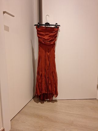 Vestido teja mujer - sin tirantes