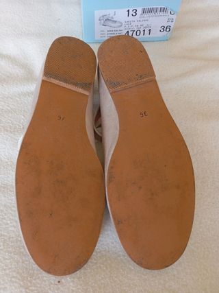 Bailarinas talla 36 color champagne metal.