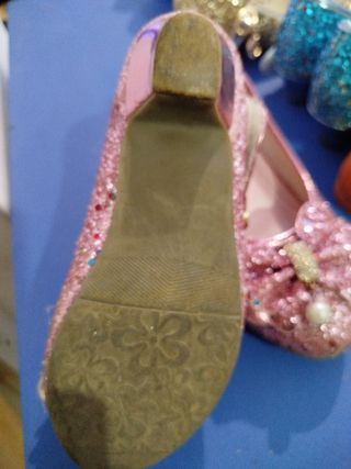 Zapatos niña tacón glitter rosa talla 31