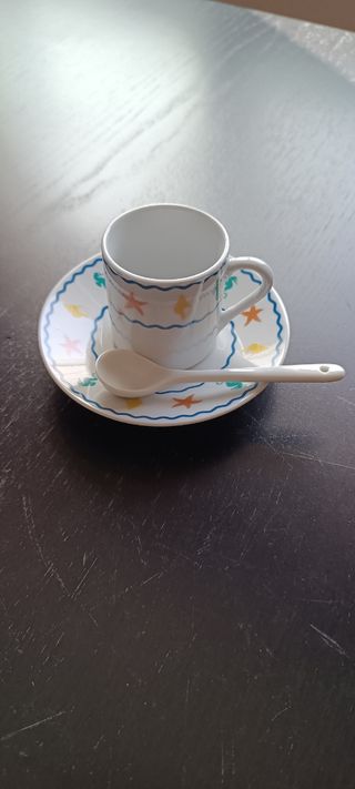 Juego café porcelana multicolor