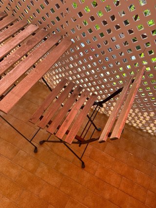 2 sillas plegables exterior - metal y madera
