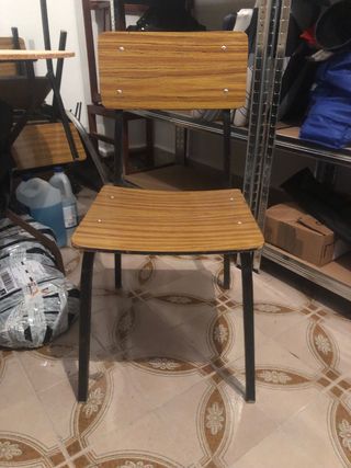 4 Sillas vintage metal y madera.