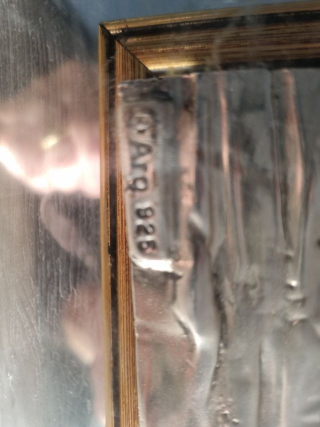 Marco espejo relieve dorado plata