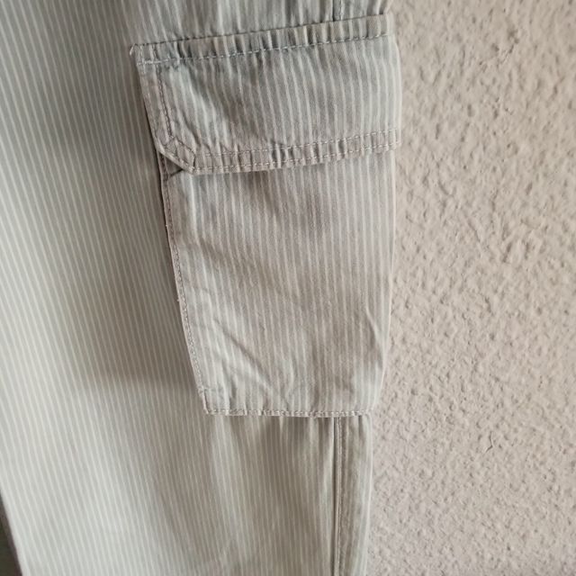 Pantalón Cargo rayas azul y blanco