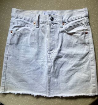 Falda Vaquera Mango Blanca S