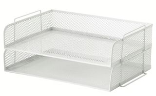 Bandeja organizadora metalica blanca