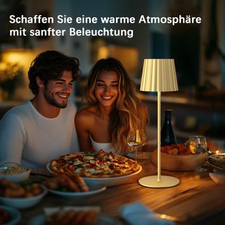 Lámpara LED mesa dorada - inalámbrica