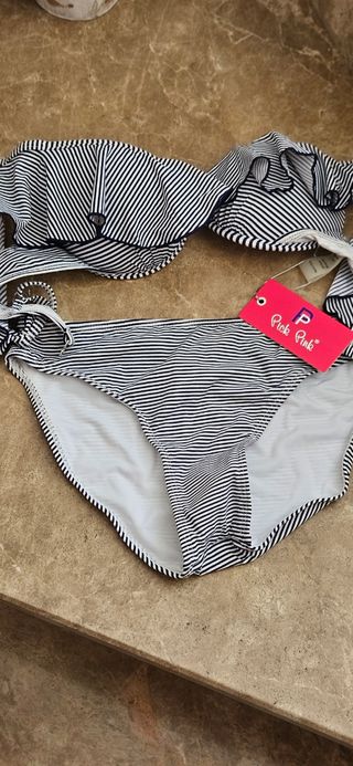 Bikini rayas azul-blanco. Nuevo