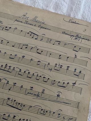 Partitura original de la archidiócesis Argentina